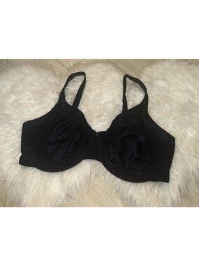 Curvation 5304546 Side Smoother Bra Shiny Unlined Underwire Womens 42DDD Black